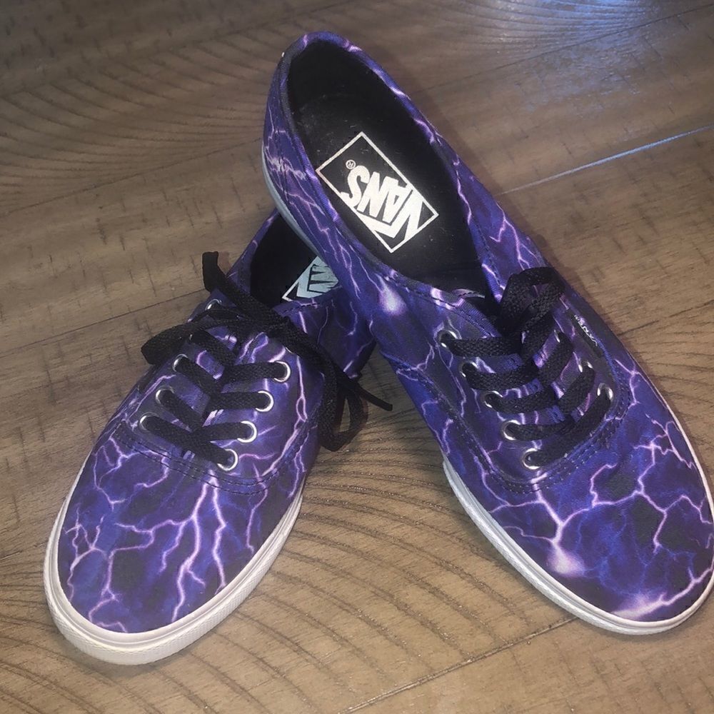Purple Lightening Skies Vans Sanitized with Coconut 🥥 Clorox